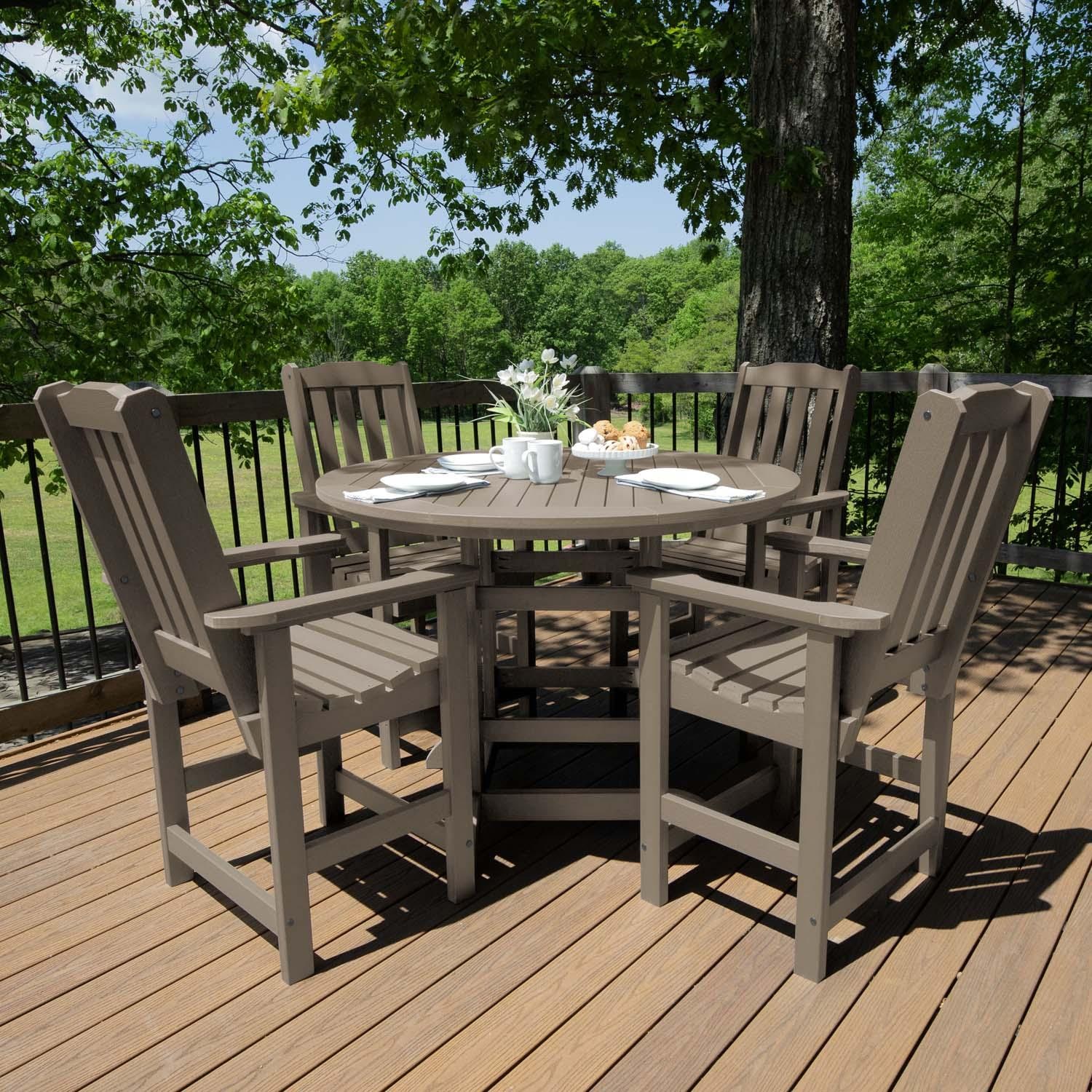 Lakeview Outdoor Designs Hart Lane 5 Pc Recycled Plastic Counter Height Dining Set in Woodland Brown by - LV-CNL48-WBR