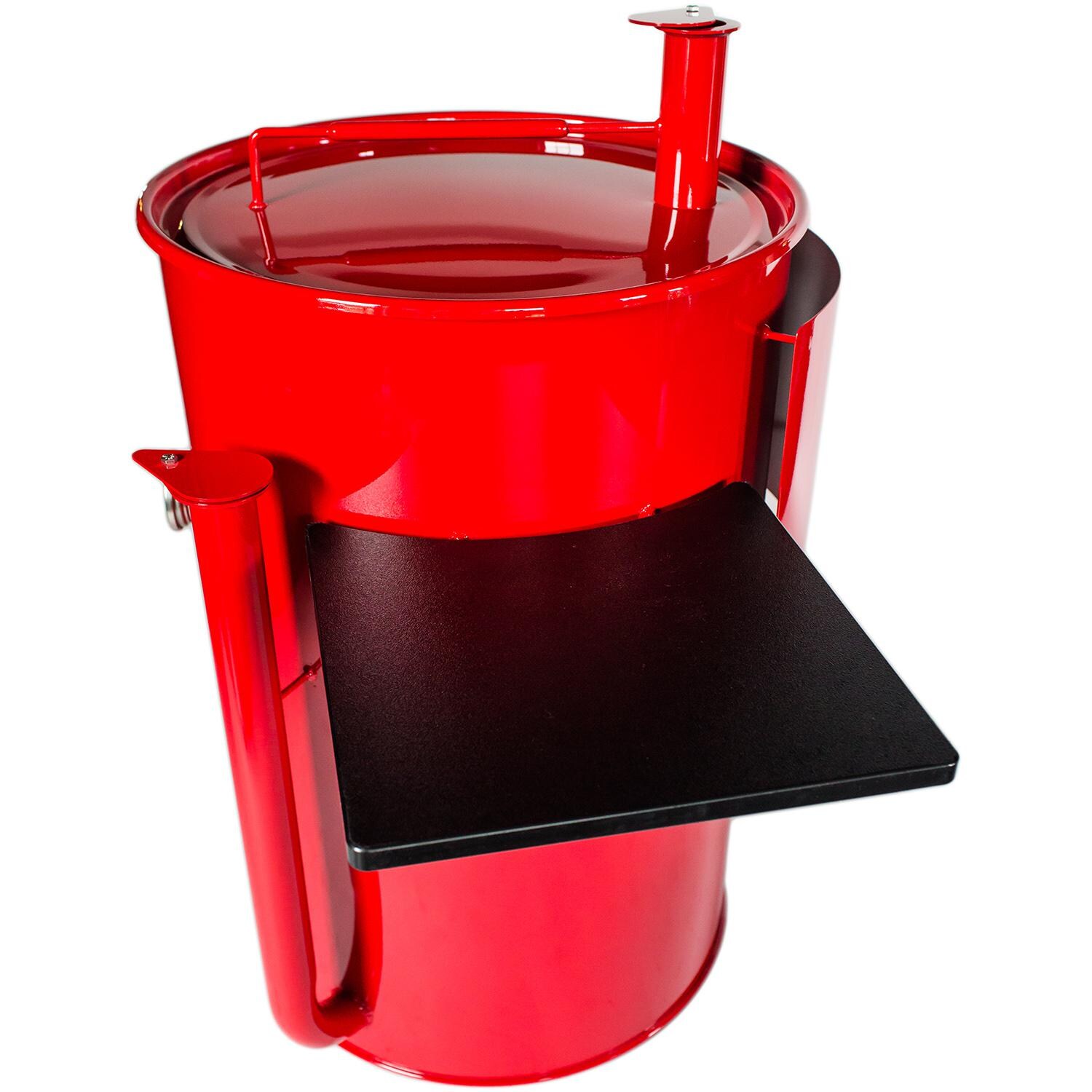 Gateway Drum Smokers Side Table - Shown On Red Gateway Drum Smoker thumbnail