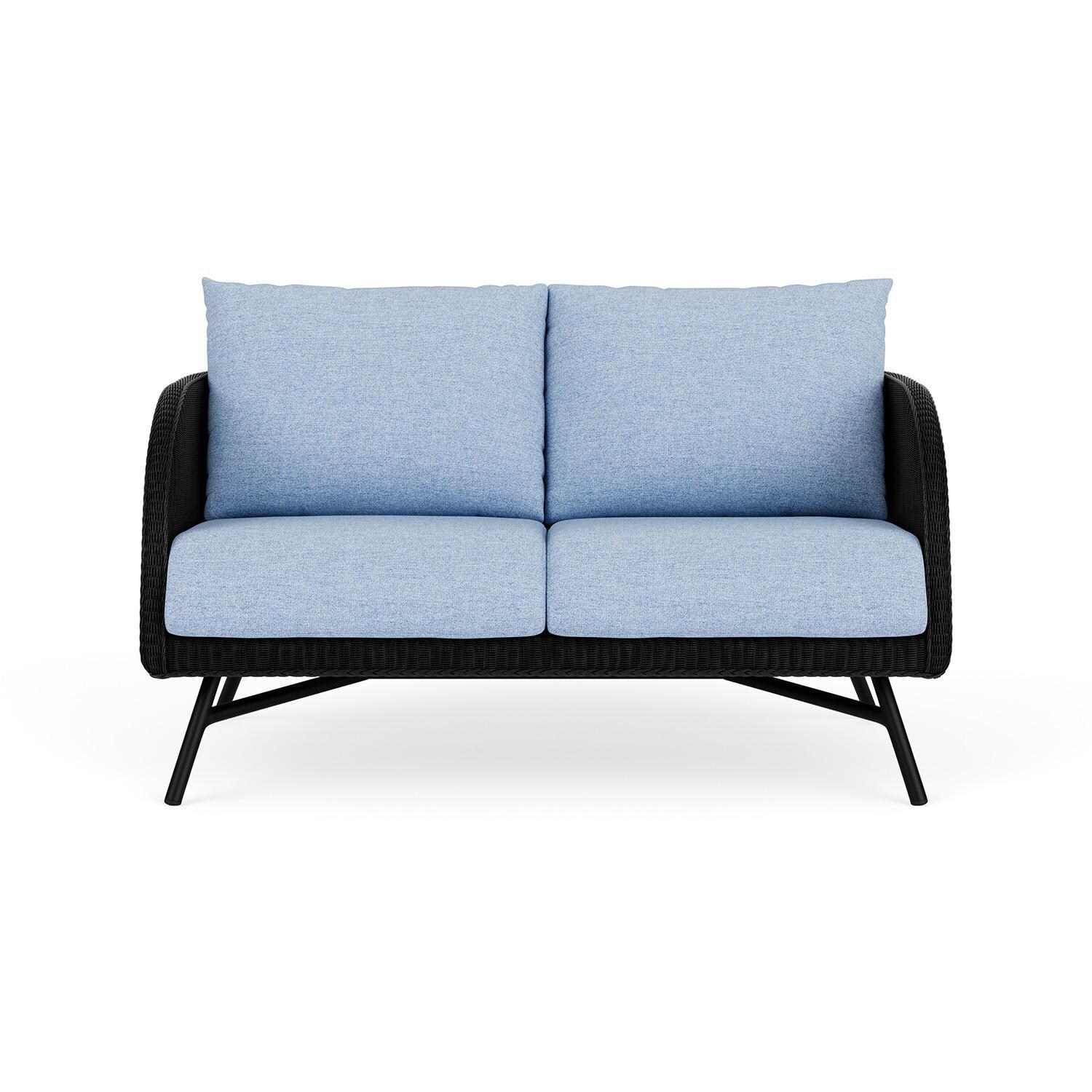 Lloyd Flanders Essence Loveseat W/Demo Skyway Fabric - Ebony Finish thumbnail