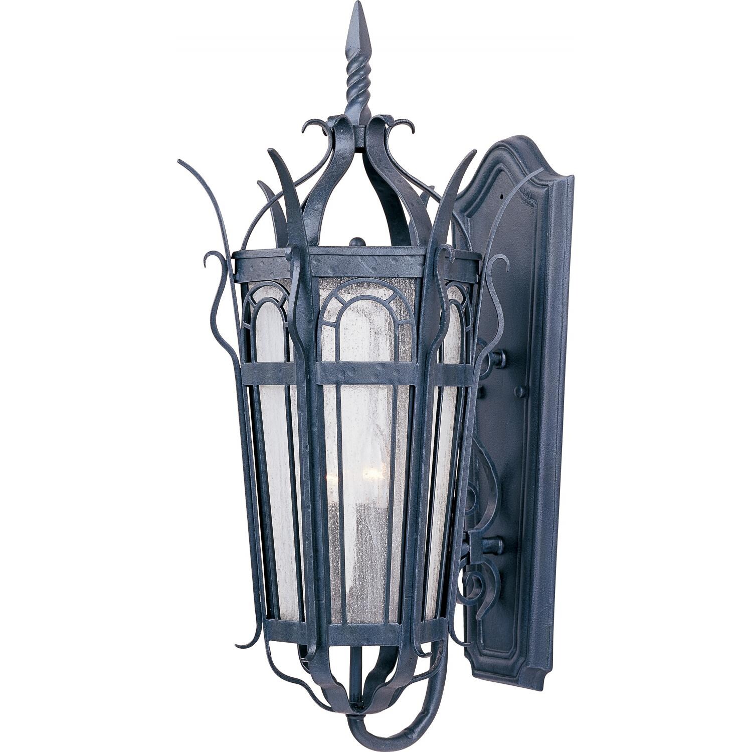 Maxim Cathedral 30042CDCF 60W 27-Inch Three Light Outdoor Wall Light - Country Forge thumbnail