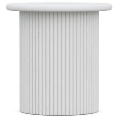 Azzurro Living Kamari White Aluminum End Table - Angled - White Background thumbnail