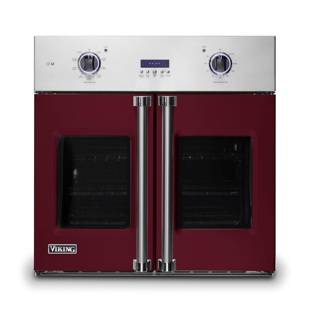Viking Professional 7 Series 30-Inch Built-In Electric French Door Convection Oven - Burgundy - VSOF7301BU
