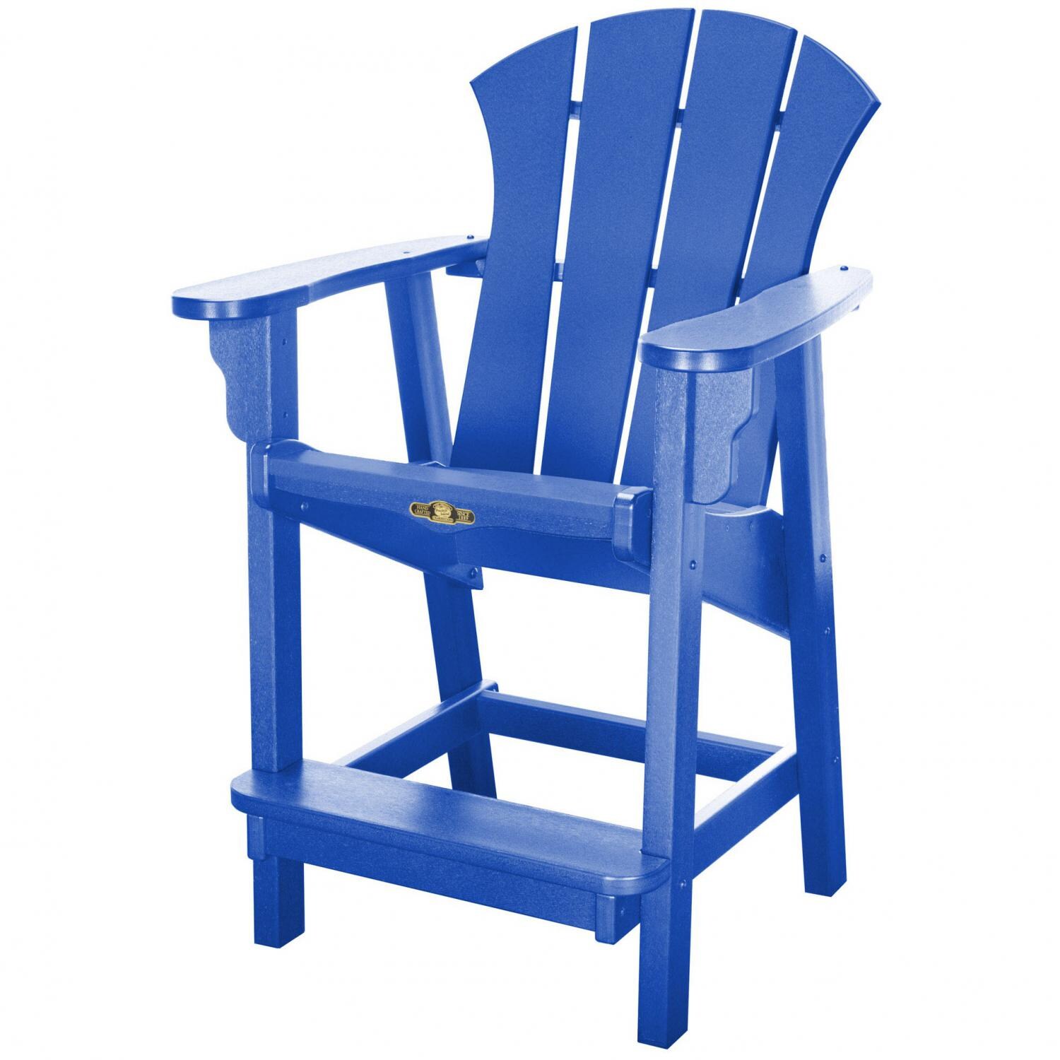 Pawleys Island Sunrise Poly Lumber Patio Adirondack Counter Height Patio Bar Stool - Blue thumbnail