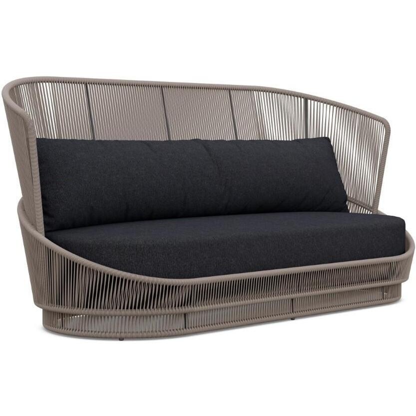 Azzurro Living Palma Woven Rope Sofa in Mocha /Midnight - Angled - White Background thumbnail