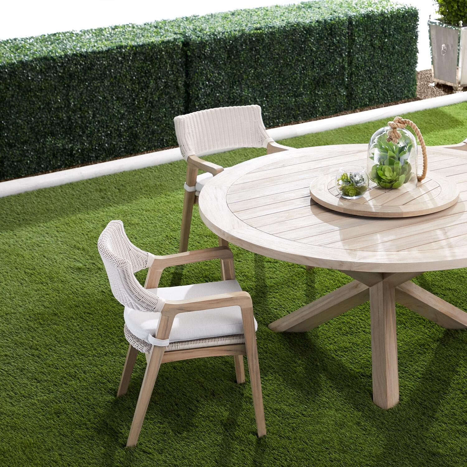 Lakeview Laurabelle Wicker Dining Arm Chair in White Speckle - Back Detail thumbnail