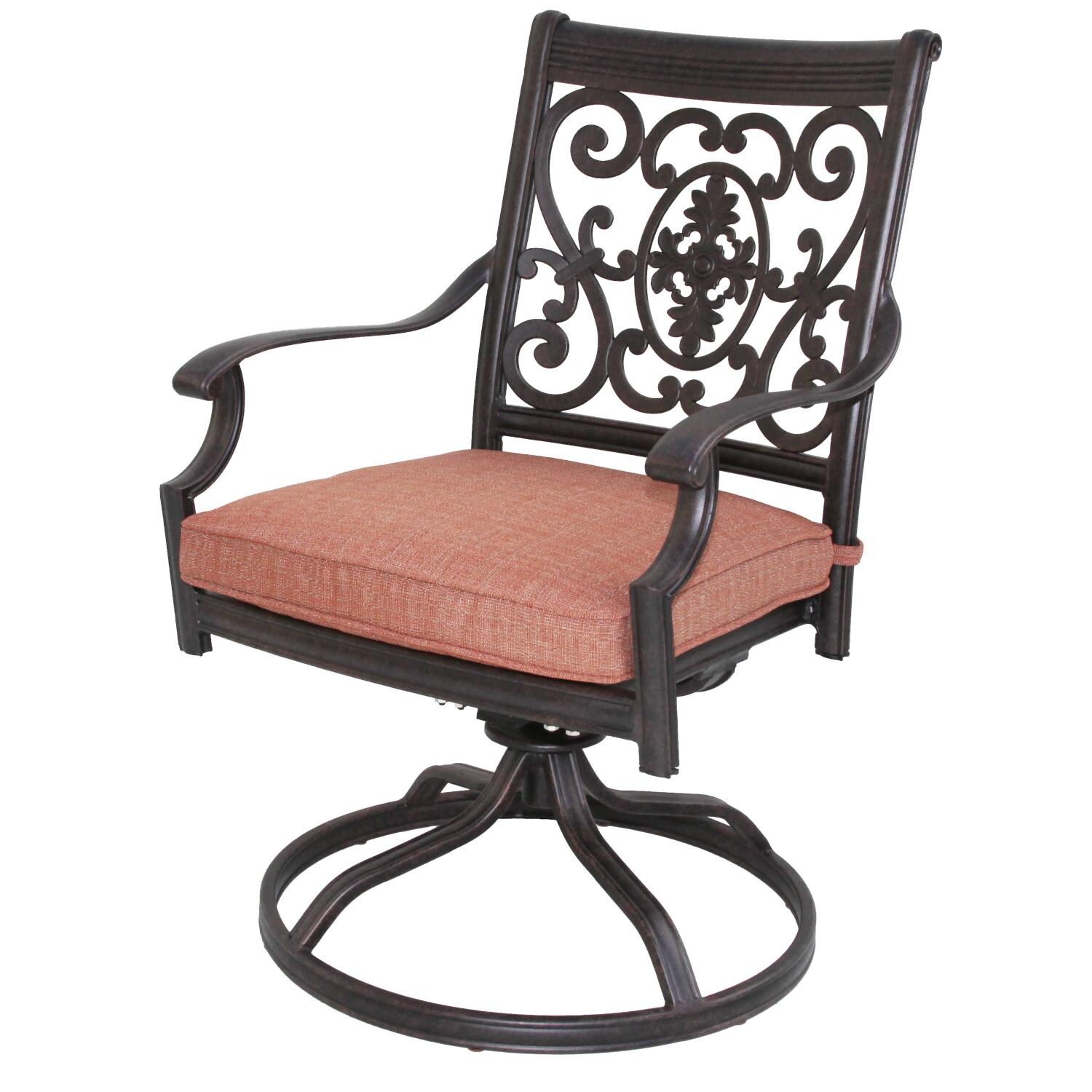 St. Cruz Cast Aluminum Patio Swivel Rocker Dining Chair thumbnail