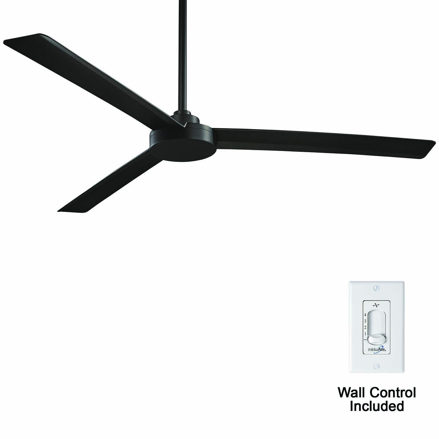 Minka-Aire F624-CL Roto XL 62-Inch 3-Blade Ceiling Fan in Coal Finish w/ Coal Blades - Remote Included thumbnail