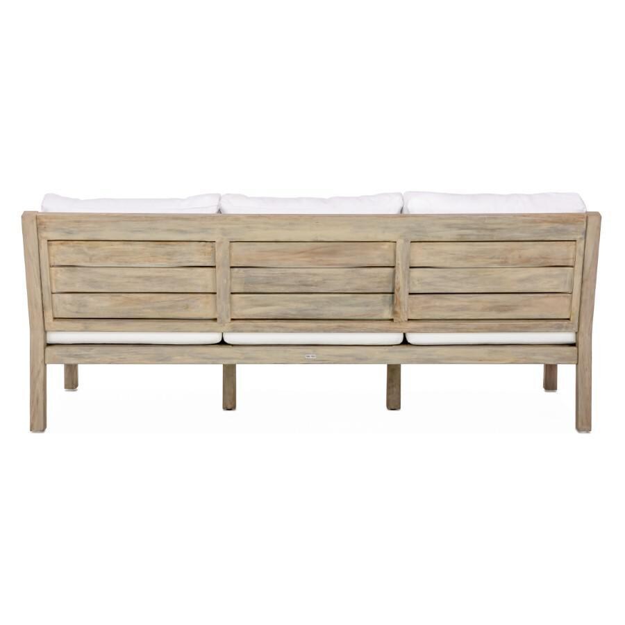 Teak + Table Monday Brushed Teak Patio Sofa in Granite - Back - White Background thumbnail