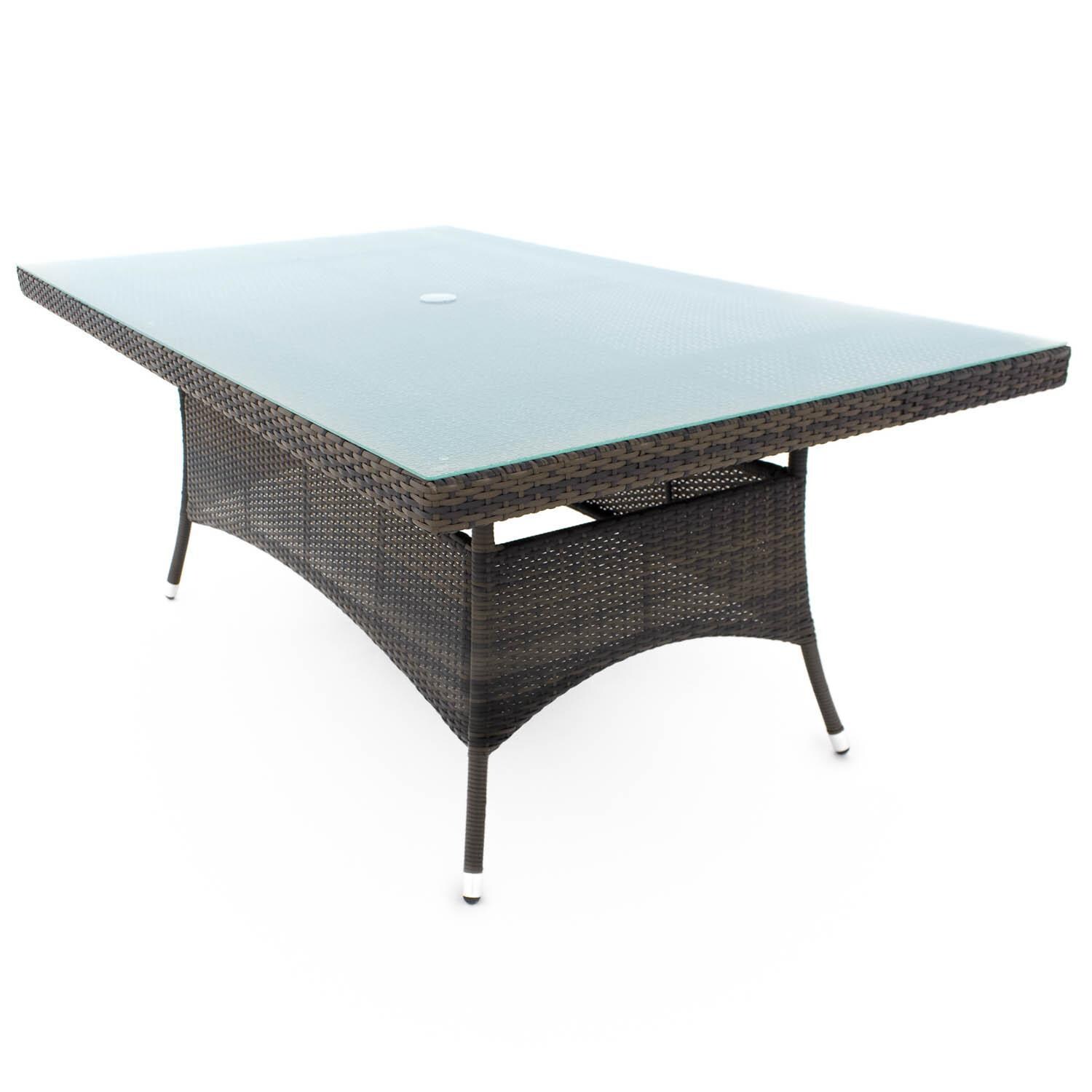 Gentilly 72 X 42 Inch Rectangular Wicker Patio Dining Table - Angled View thumbnail