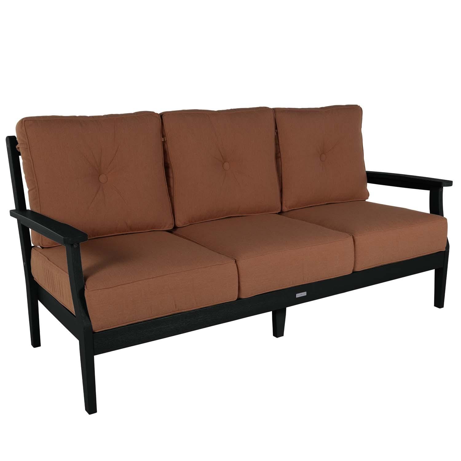 Blushing Bay 2 Pc Recycled Plastic Seating Set in Canvas Persimmon/Black by Lakeview Outdoor Designs - Love Seat - White Background thumbnail