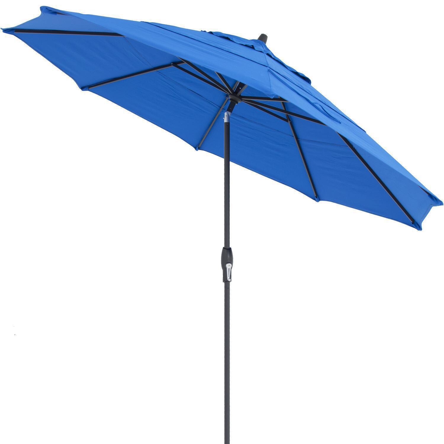 11 Ft. Octagonal Aluminum Auto Tilt Patio Umbrella W/ Crank Lift & Double Vent By BBQGuys - Tilted thumbnail