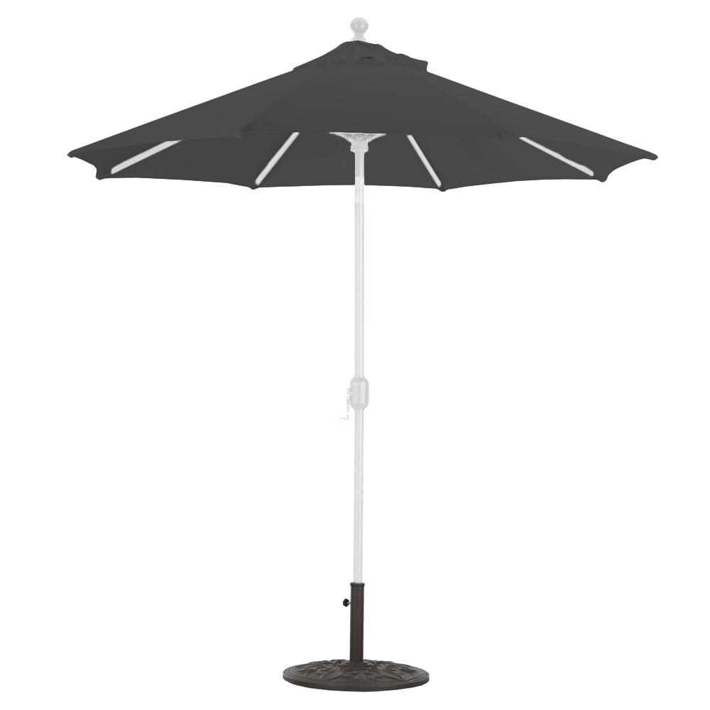 Galtech 7.5 Ft. Octagonal Aluminum Patio Umbrella W/ Crank Lift & Deluxe Auto Tilt - White Frame W/ Black Sunbrella Fabric (Umbrella Base Not Included) thumbnail