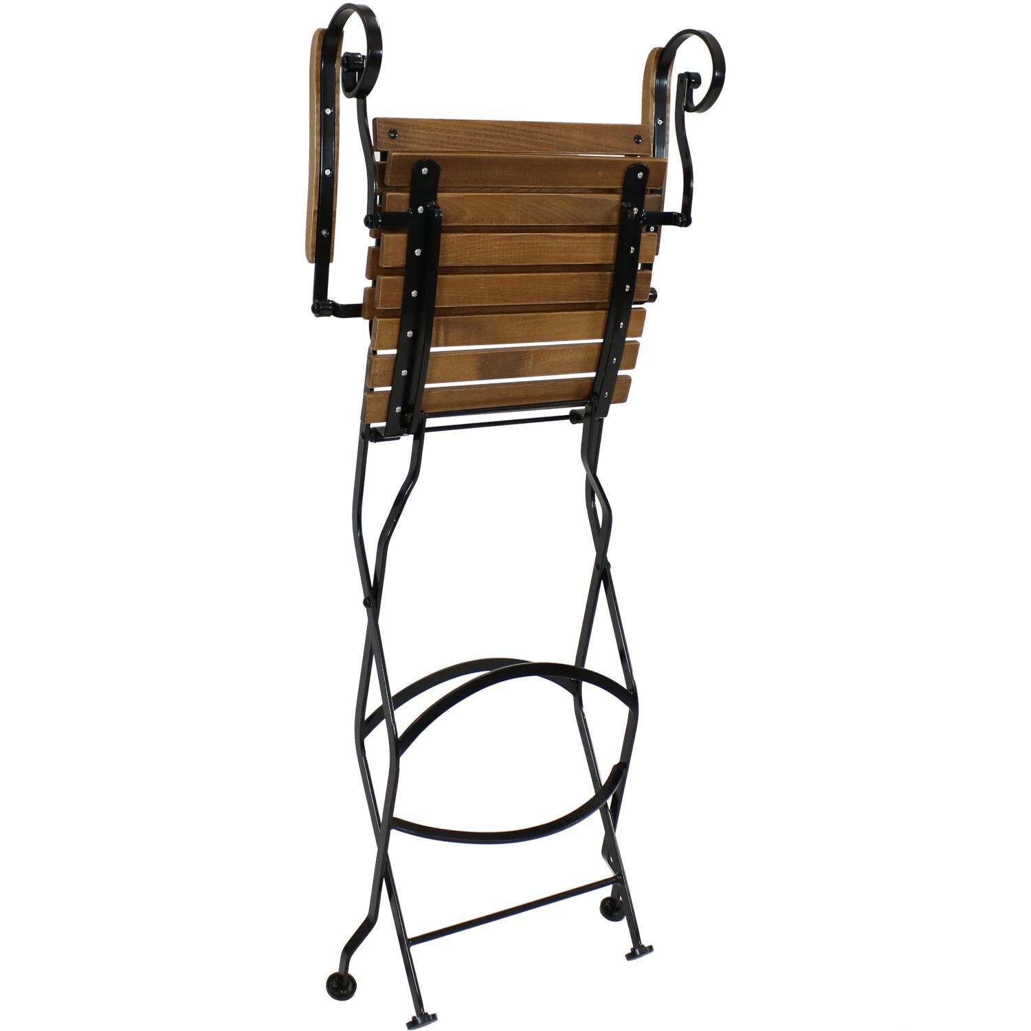 Ultimate Patio 2 Piece Deluxe European Chestnut Folding Bistro Bar Chair Set - Folded thumbnail