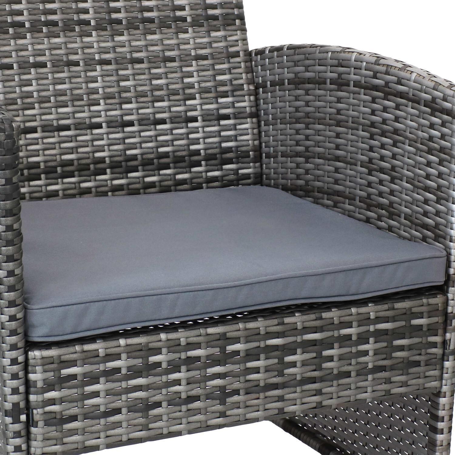 Ultimate Patio Mixed Gray Rattan 4-Piece Patio Set - Chair Seat - Detail thumbnail
