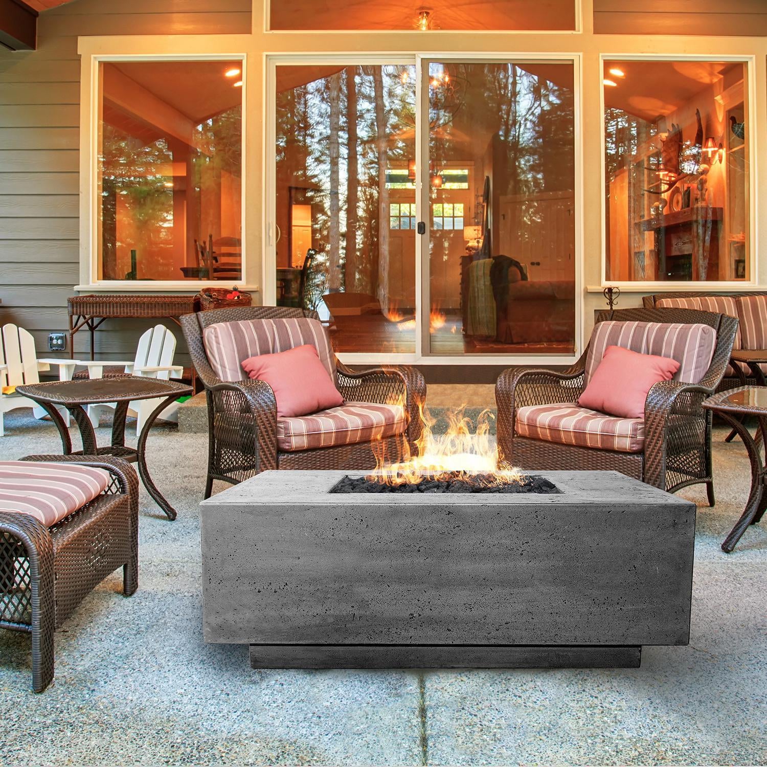 Prism Hardscapes SCPH-407-6LP Tavola 3 48-Inch Propane Gas Rectangular Fire Pit Table - Lifestyle 2 (NOT ACTUAL COLOR) thumbnail