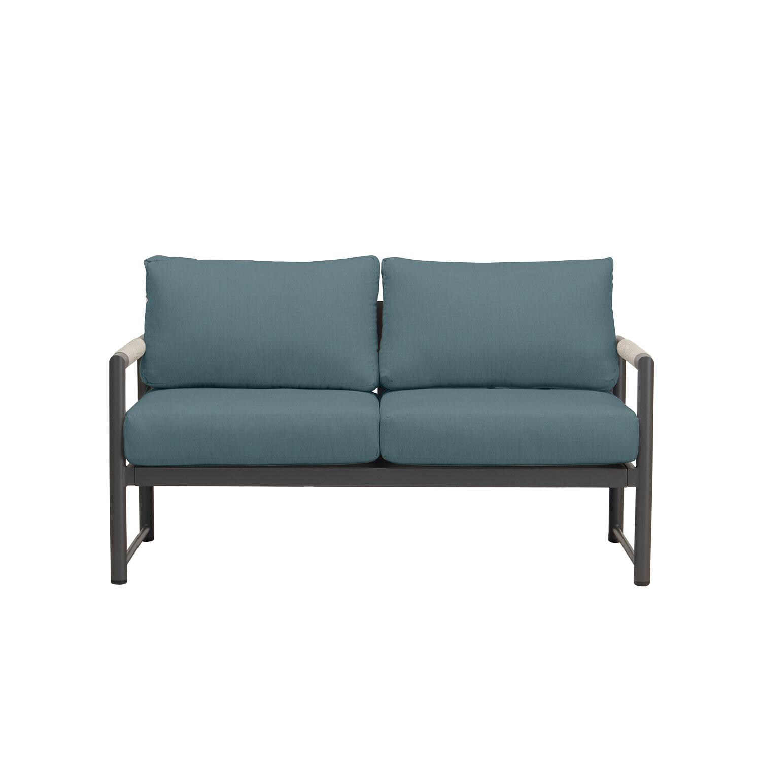 Lakeview AVEBAY-SL-PG-SET120-CL Avenue Bay Slate/Pebble Gray 3 Pc Loveseat Set - Cast Lagoon - Loveseat - White Background thumbnail