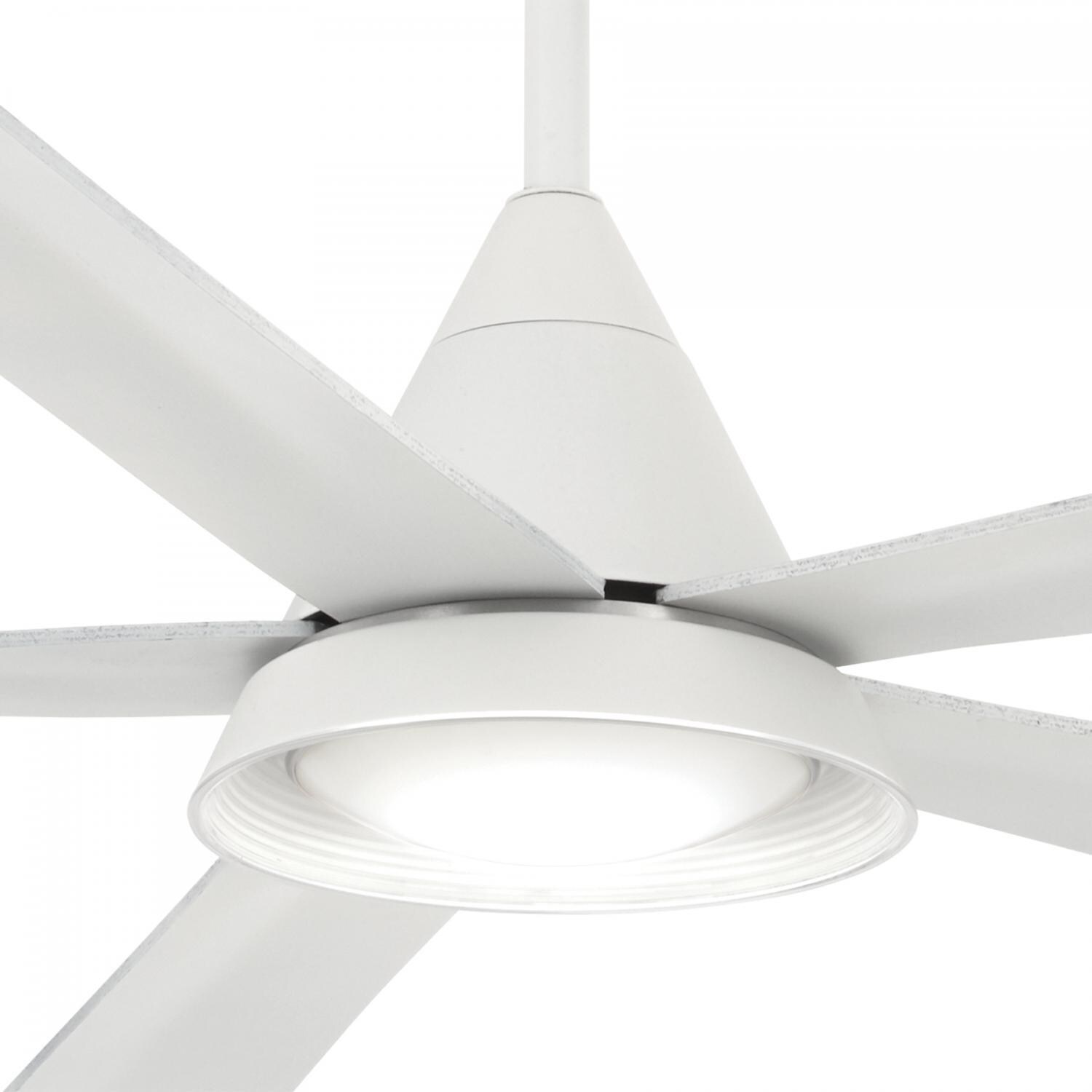 Minka-Aire F541L-WH Cone 54-Inch Convertible Blade LED Ceiling Fan in White Finish w/ White Blades - & Etched Lens - Light thumbnail