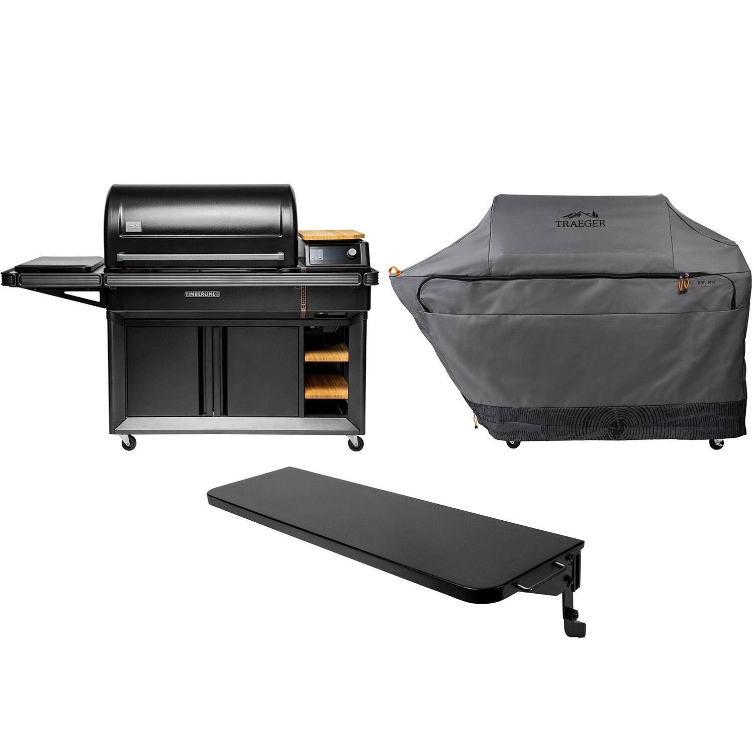 Traeger All-New Timberline XL Wi-Fi Controlled Wood Pellet Grill W/ WiFire - Front Shelf & Grill Cover Included - White Background thumbnail