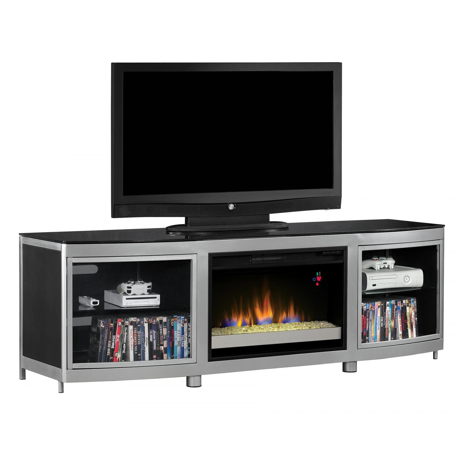 ClassicFlame 72-Inch Gotham Electric Fireplace Media Console With Contemporary Log Set - Detail thumbnail