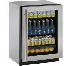 U-Line 3000 Series 24-Inch 4.9 Cu. Ft. Built-In Compact Refrigerator With Glass Door - Stainless Steel - U-3024RGLS-00B image