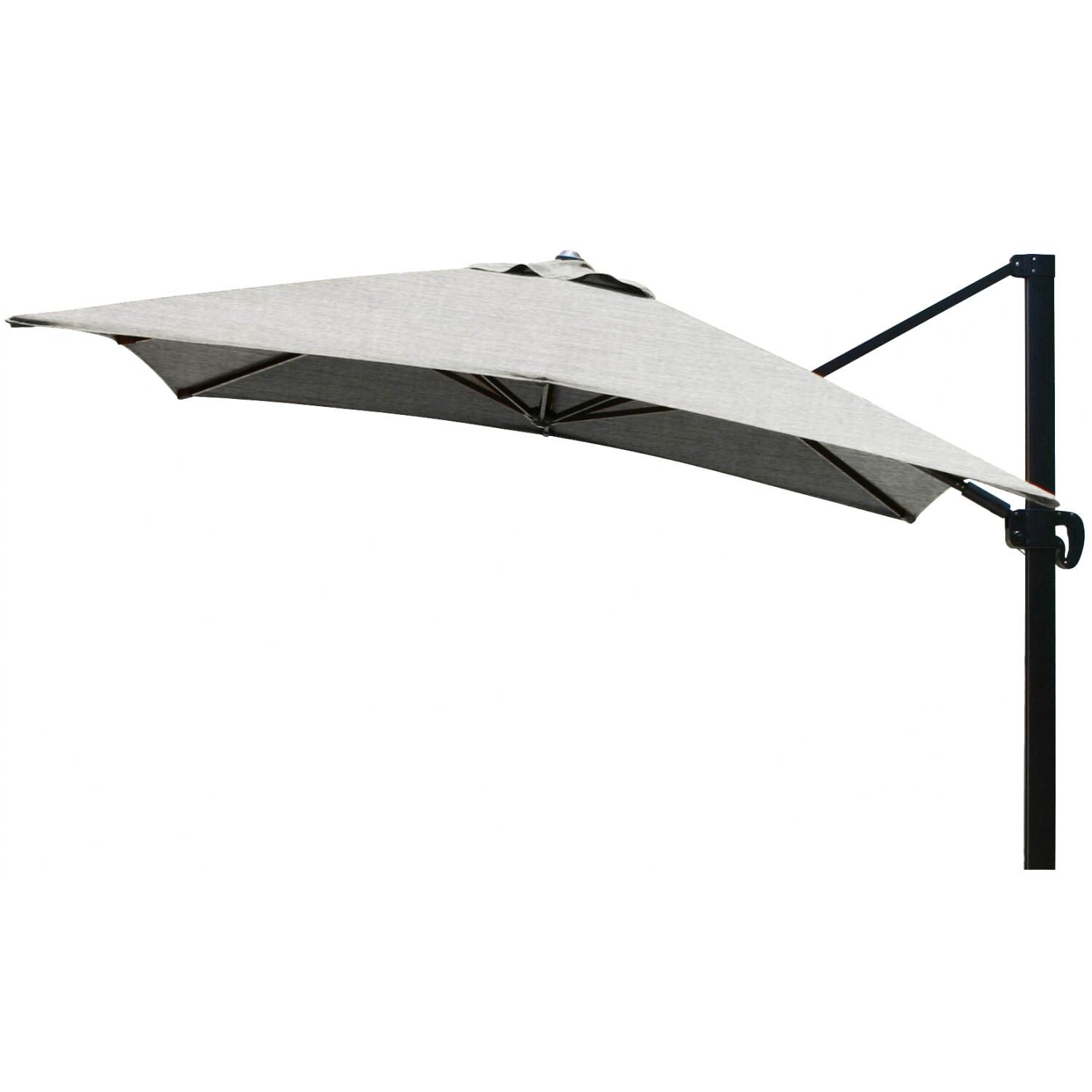 California Umbrella 10 Ft. Square Aluminum Multi-Position Tilt Cantilever Patio Umbrella W/ Crank Lift & Aluminum Ribs - Bronze Frame / Sunbrella Canvas Granite Canopy