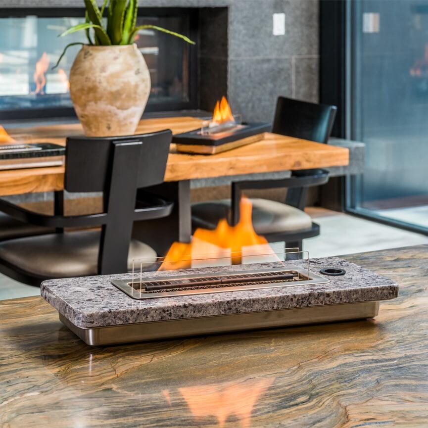 Lovinflame - 425008 + 425010 (2) - Tabletop Firepit w/ Fuel - Granite thumbnail