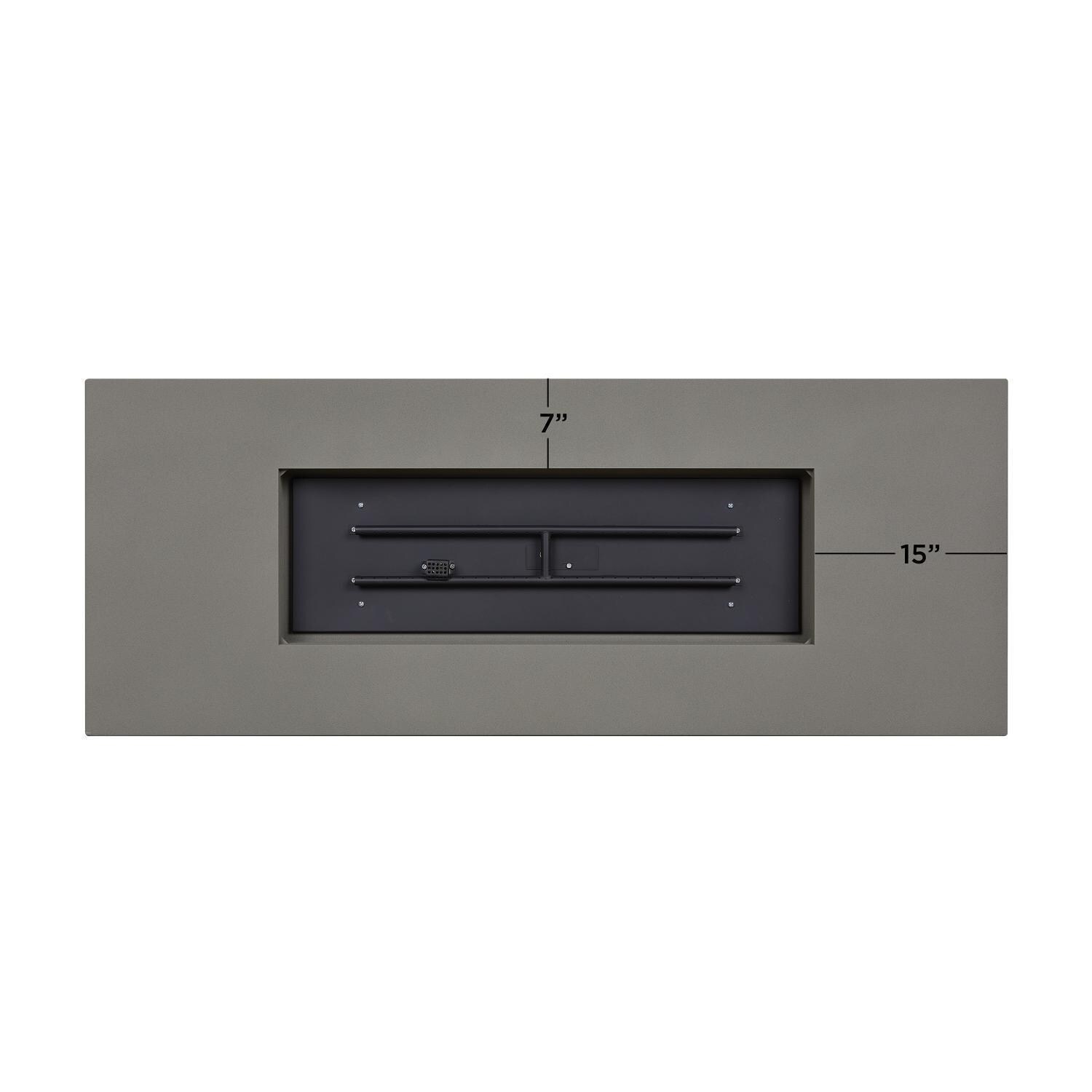 Covewood 72 Inch Rectangular Aluminum Propane Fire Pit Table in Gray by BBQGuys Signature - Burner - Detail thumbnail