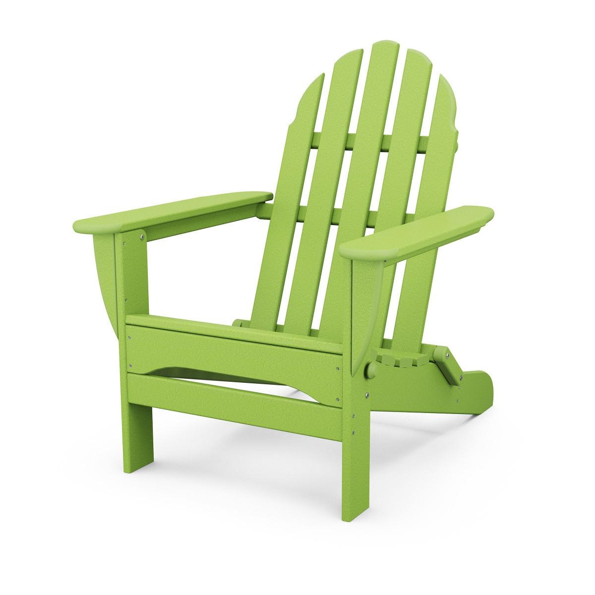 Classic Adirondack Recycled Plastic Folding Adirondack in Lime by