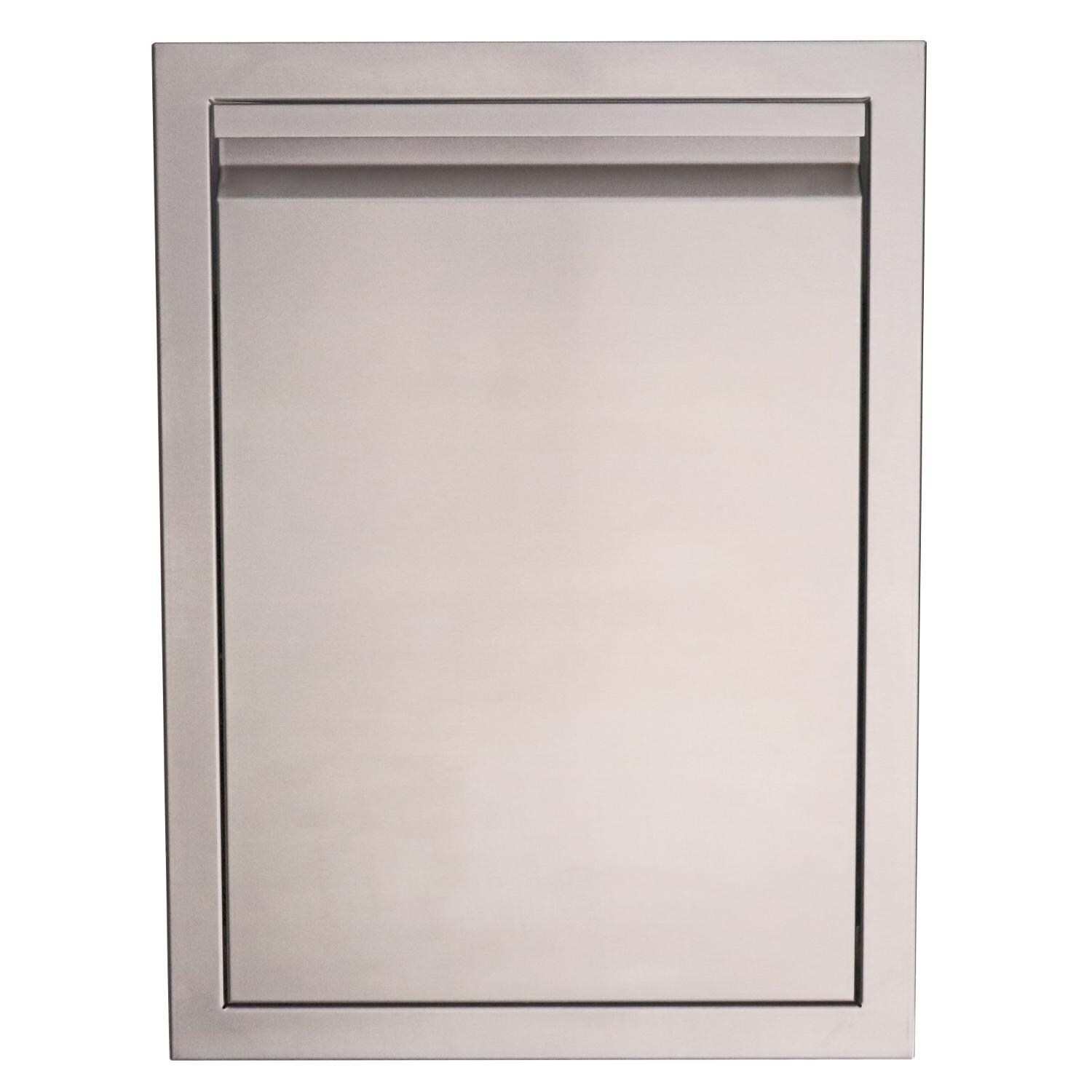 RCS Valiant Series 20-Inch Roll-Out Stainless Steel Trash / Recycling Bin - Front View