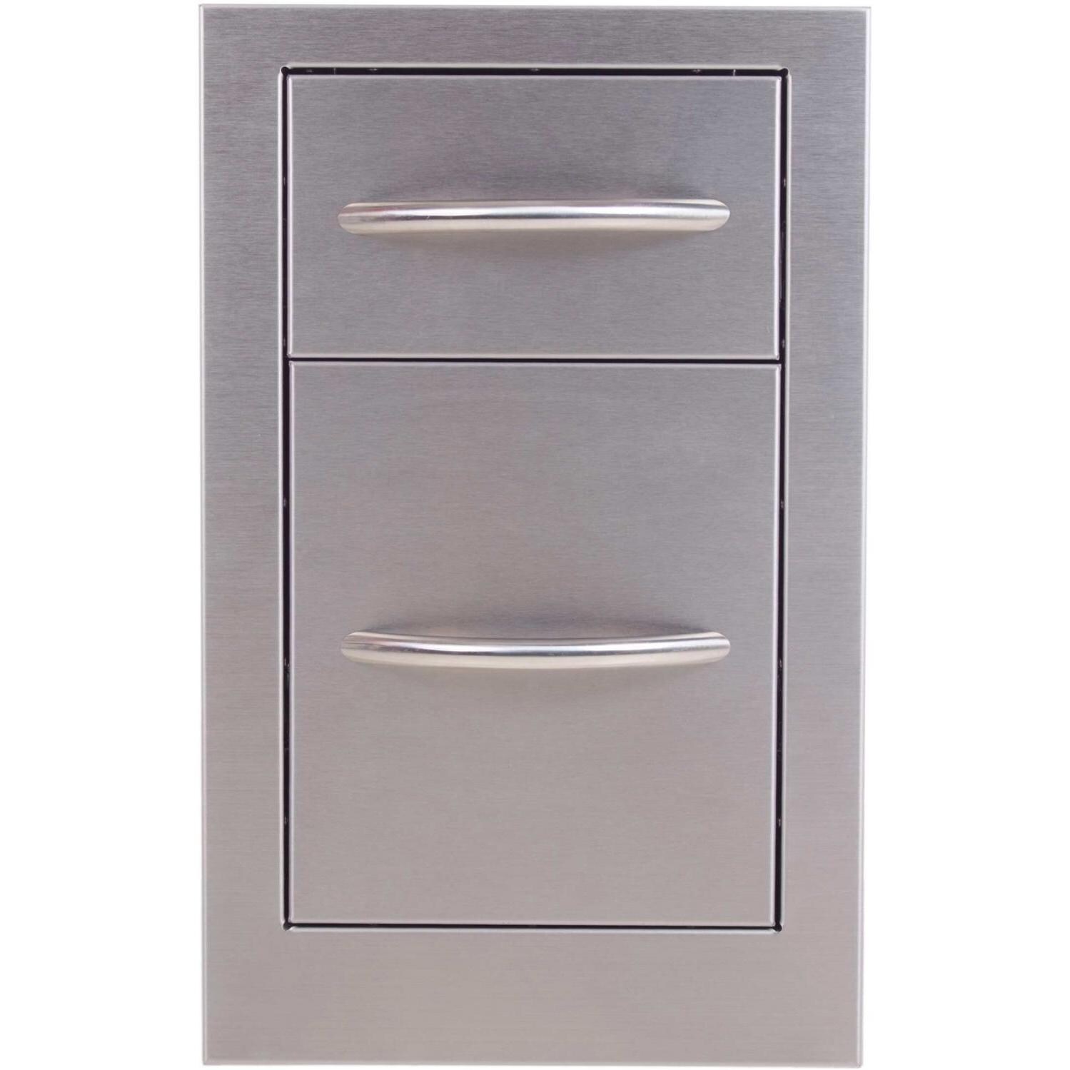 Cal Flame Stainless Steel 2 Drawer Storage - Front View thumbnail
