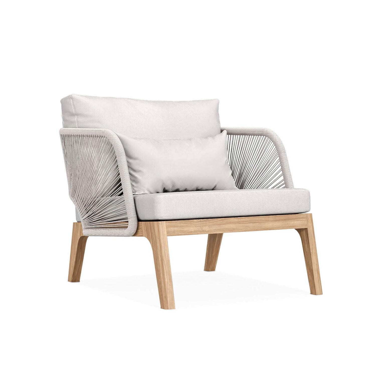 Willowlake Teak Club Chair in Silver by Lakeview Outdoor Designs - White Background thumbnail