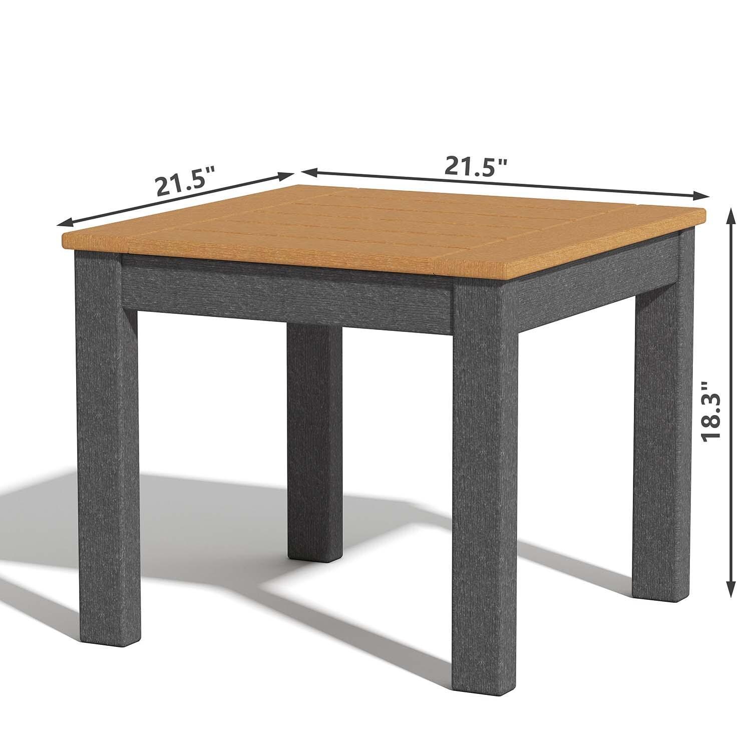 Sabine Landing 5 Pc Set Polyresin Seating Set By Lakeview Outdoor Designs - End Table - Dimensional thumbnail