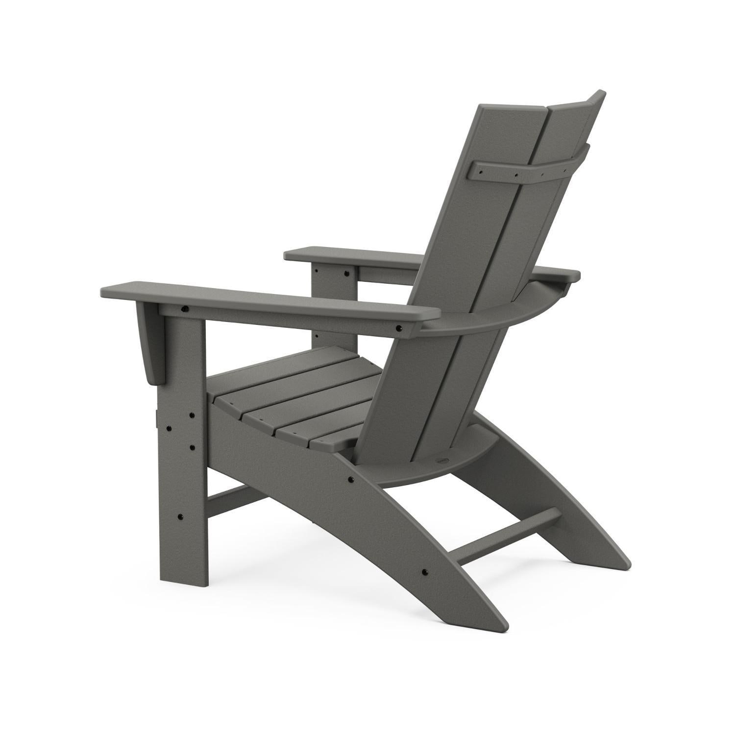 POLYWOOD Modern Slate Grey Curveback Adirondack Chair - Rear View thumbnail