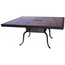 Darlee Series 77 64 X 64 Inch Cast Aluminum Patio Dining Table With Granite Top - Antique Bronze / Ruby Granite Tile image