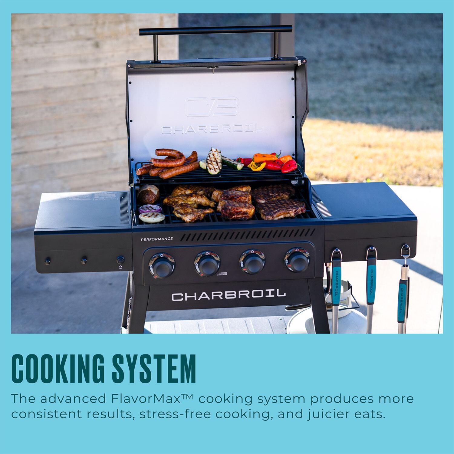 Charbroil 463348925 Performance Series 4-Burner Propane Grill A-Frame Cart - Blackout - Cooking System - Detail thumbnail