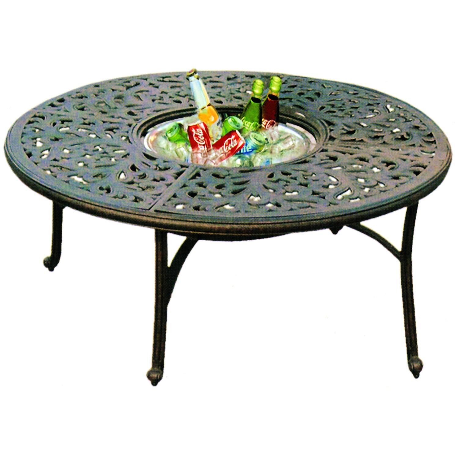 Series 80 52 Inch Cast Aluminum Coffee Table w/ Ice Bucket by Darlee