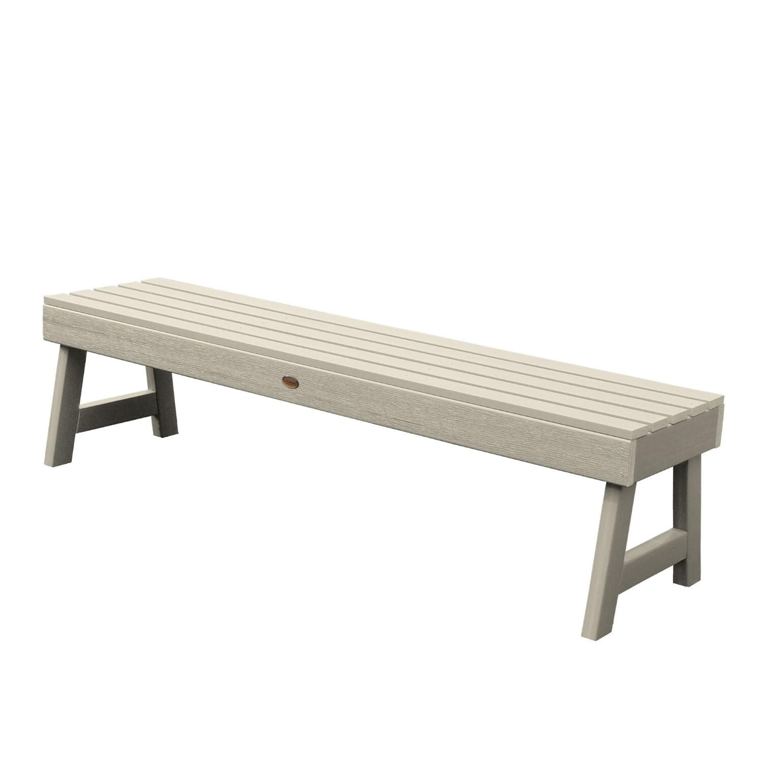 Lakeview Elm Pointe 5-Foot Garden Bench - Whitewash - On White thumbnail