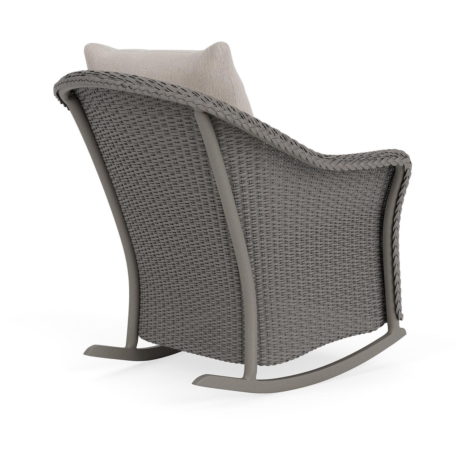 Lloyd Flanders Weekend Retreat Lounge Rocker in Pewter Finish W/ Remy Cloud Fabric - Back Right thumbnail