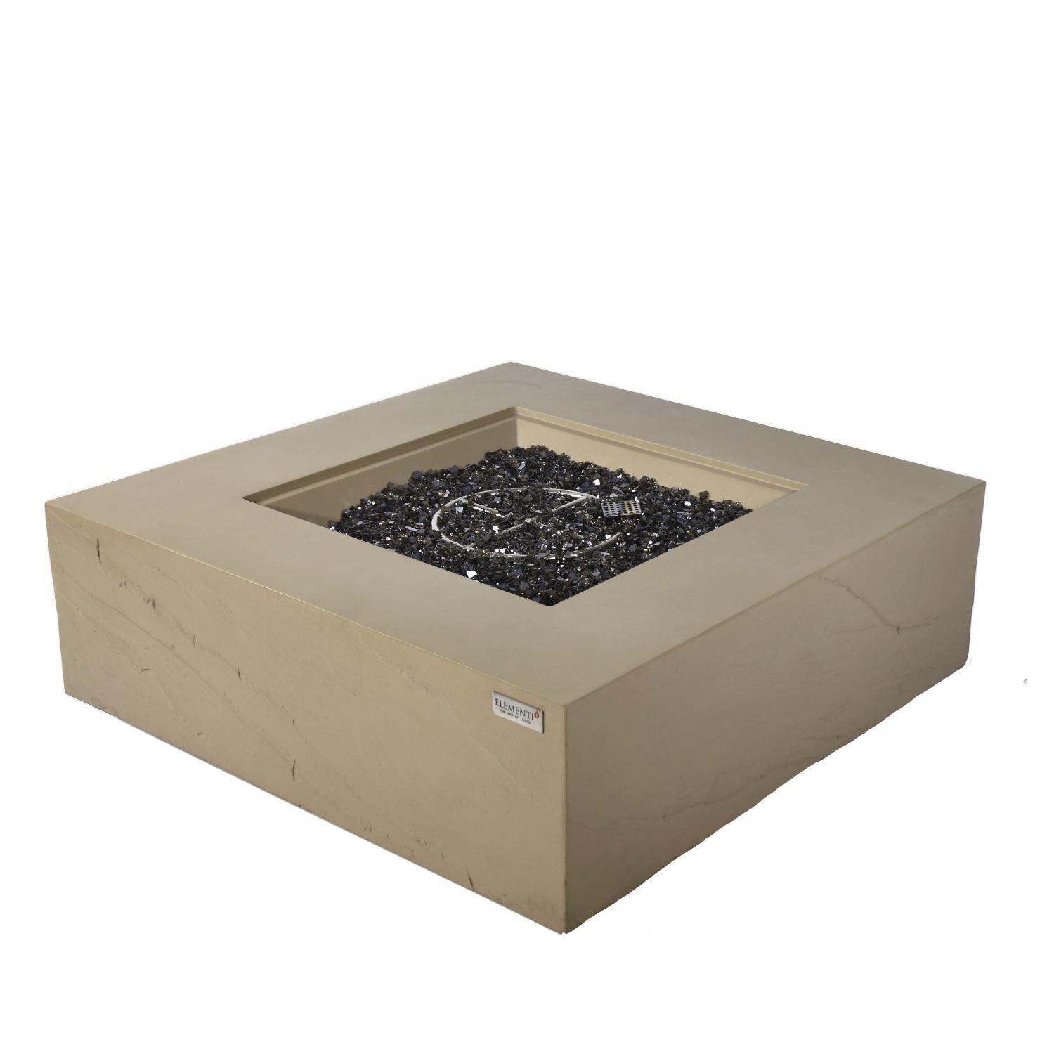 Elementi Uluru OFG411SY-LP 40-Inch Propane Sunlight Yellow Fire Pit Table - Fire Table Unlit At Angle thumbnail