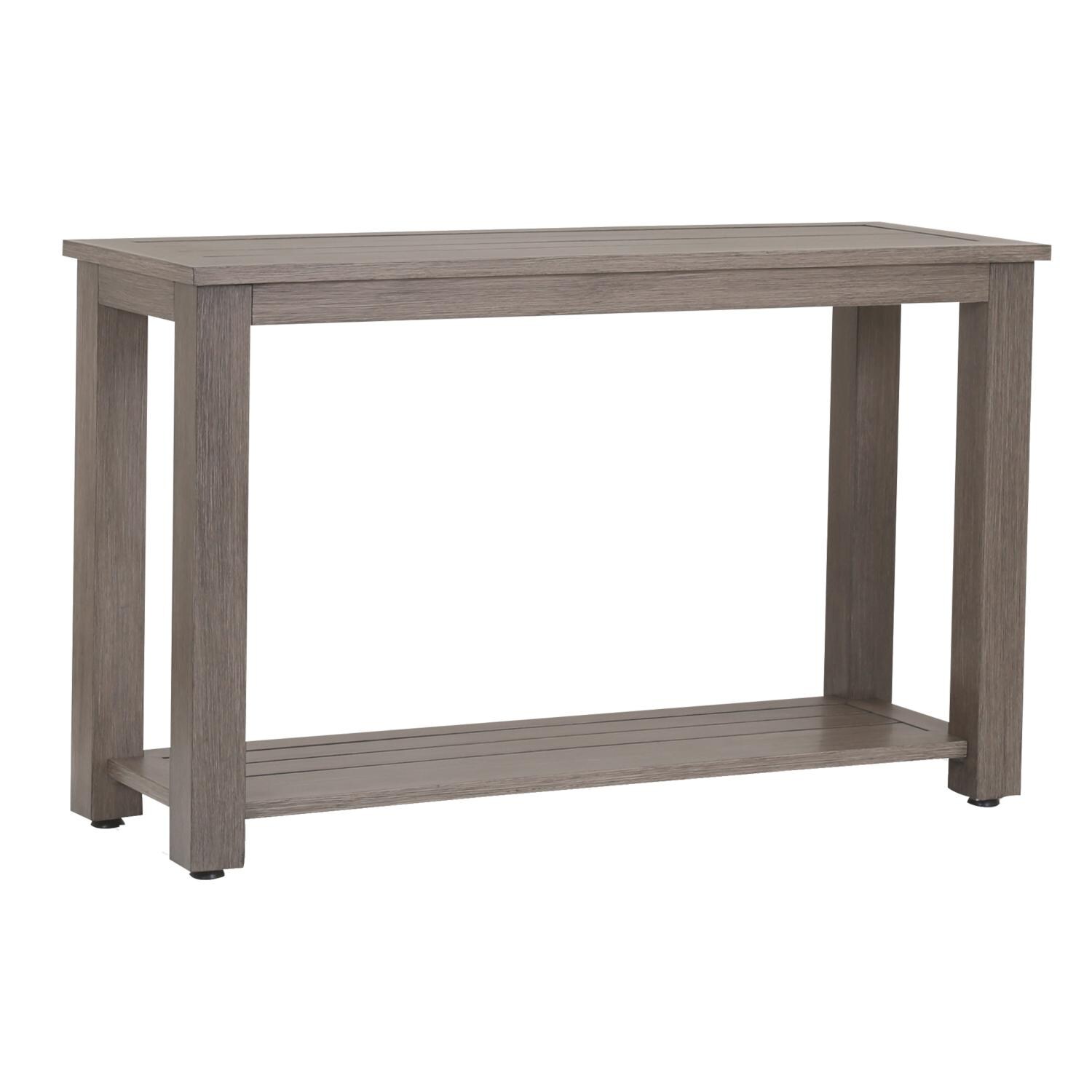 Laguna 54 X 18 Inch Rectangular Aluminum Console Table in Driftwood by Sunset West