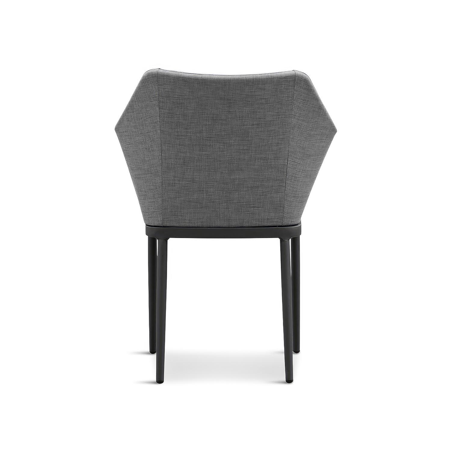Starlook Bay Aluminum Dining Arm Chair in Slate by Lakeview - Back - White Background thumbnail