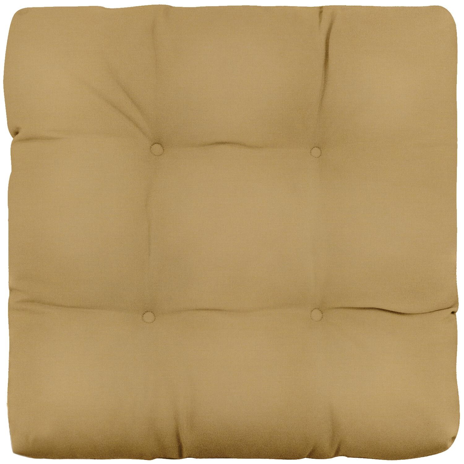 Sunbrella Canvas Wheat Medium Outdoor Replacement Seat Cushion By UltimatePatio.com - Top View thumbnail