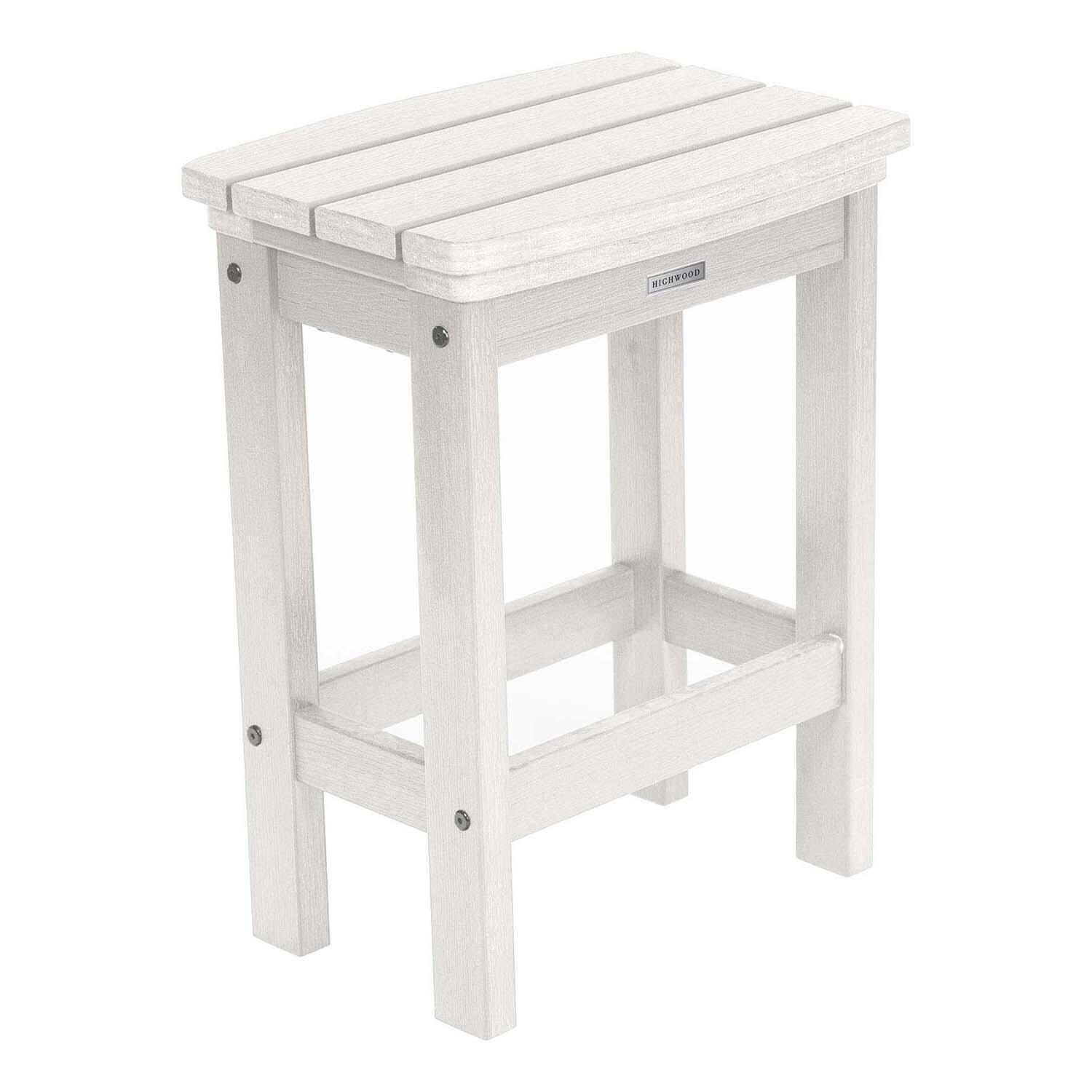 Hart Lane Polyresin Bar Stool Counter Height in White By Lakeview Outdoor Designs - Angled Right - White Background thumbnail