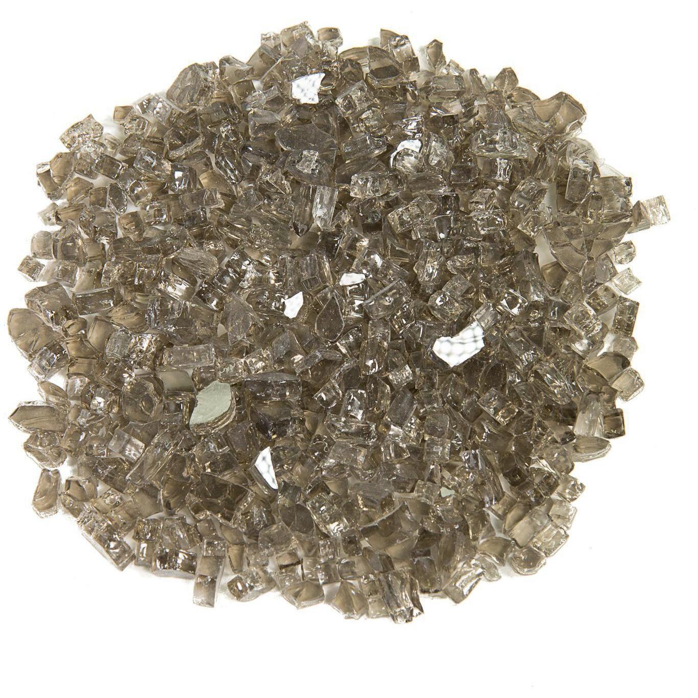 Lakeview Outdoor Designs 1/4-Inch Monochrome Gray Reflective Fire Glass - Top View thumbnail