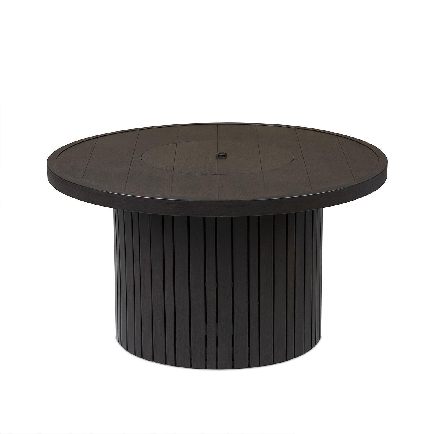 Westlook 40-in Round Metal Propane Fire Table in Bronze Coral by Lakeview Outdoor Designs - Lid On - White Background thumbnail
