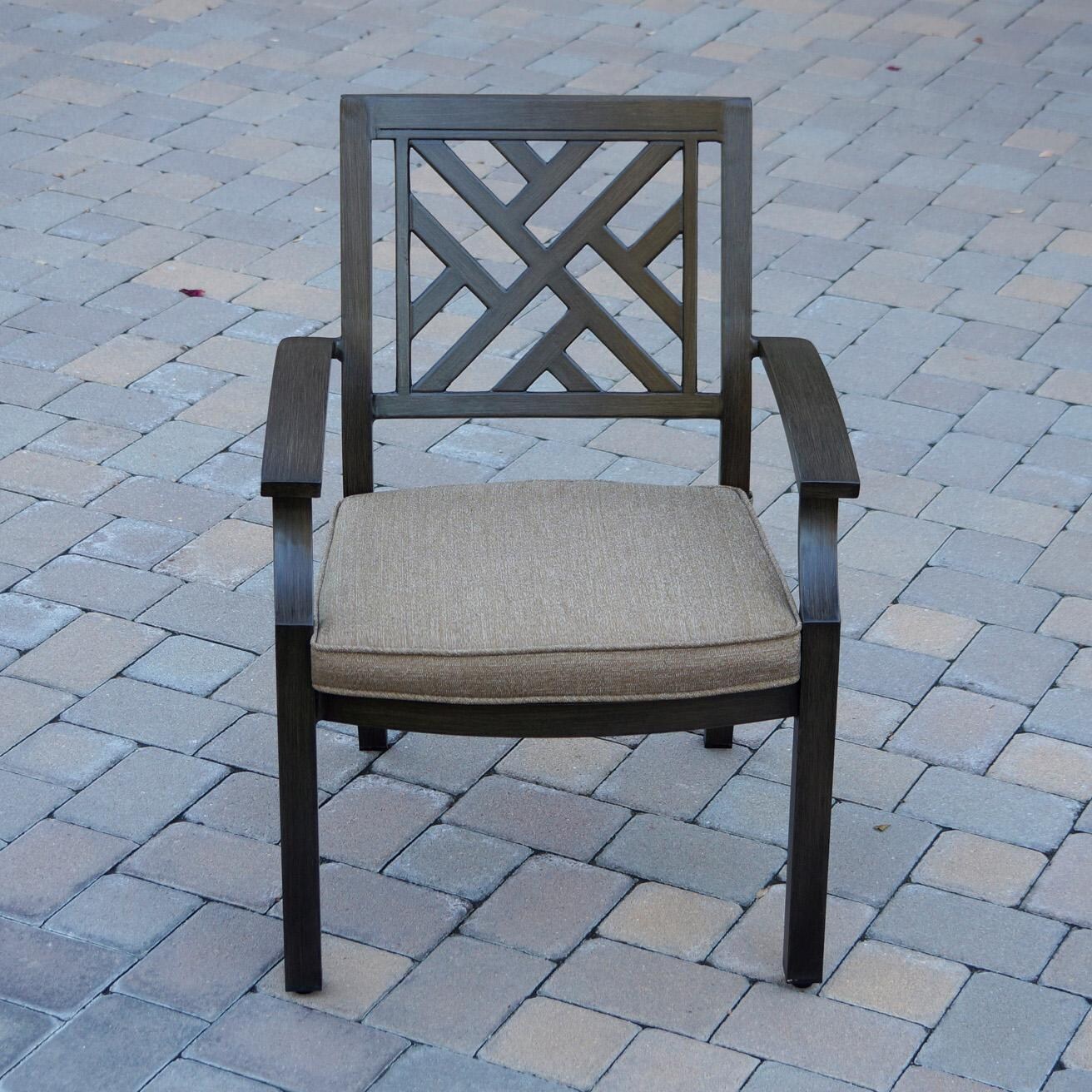 Darlee Brooklyn 7-Piece Patio Dining Set (with 4 Dining Chairs and 2 Benches) with Cushions and 59 X 88 Inch Rectangular Dining Table - Chair - Lifestyle thumbnail