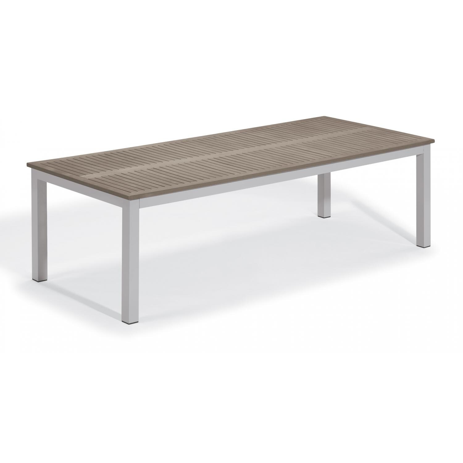 Travira Aluminum 103 X 42 Inch Rectangular Patio Dining Table W/ Tekwood Vintage Top thumbnail