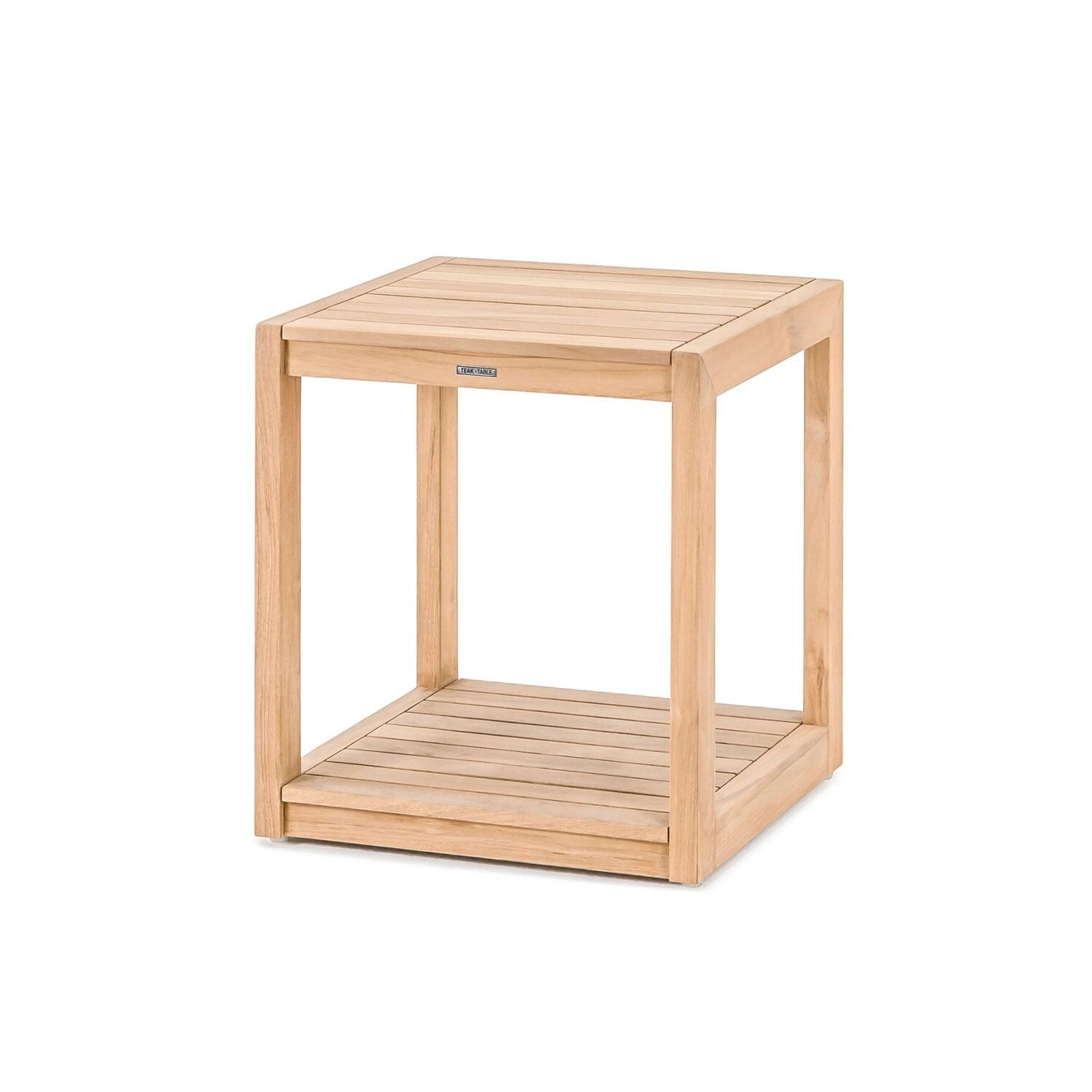 Scape Key 18 Inch Teak Side End Table by Lakeview Outdoor Designs - Angled - White Background thumbnail