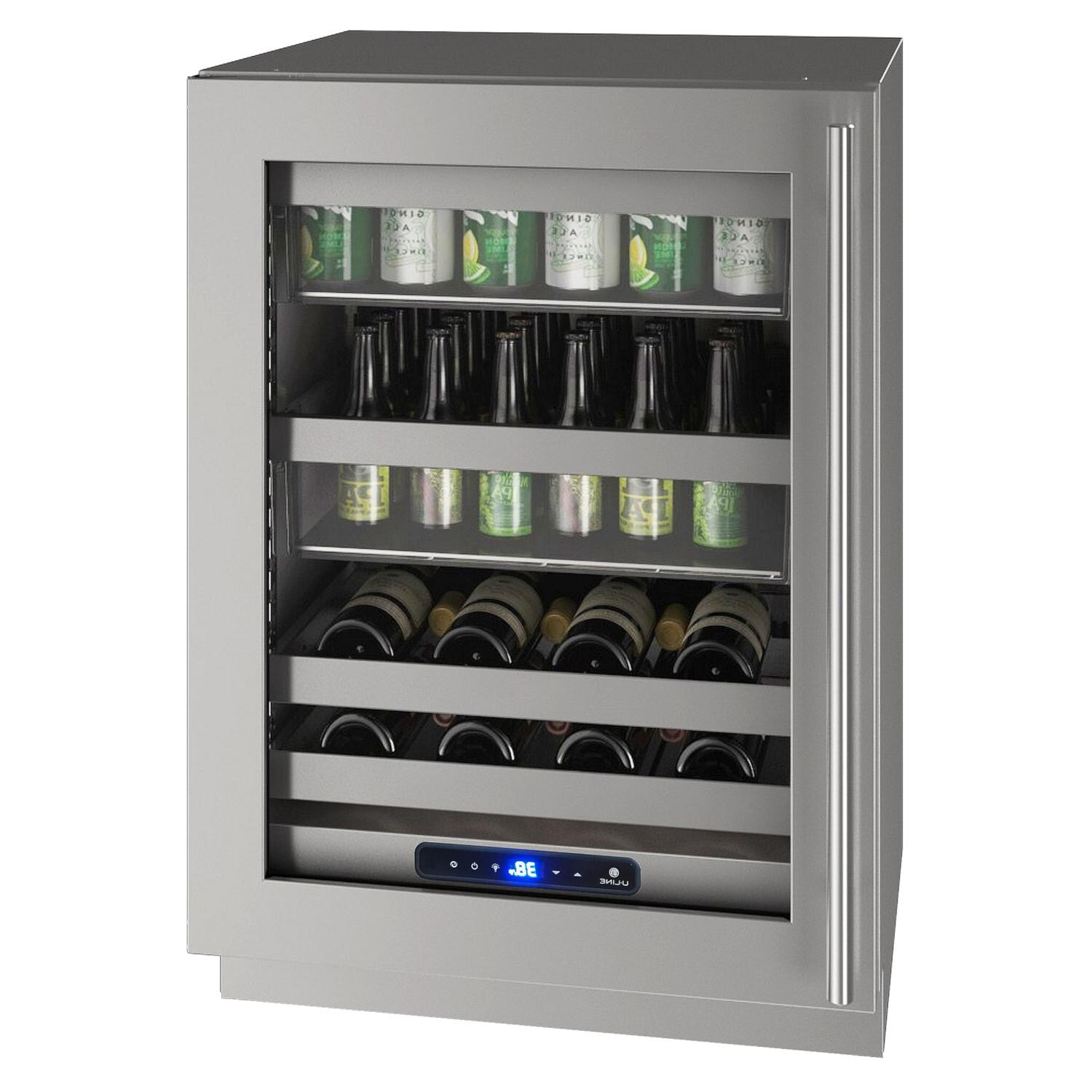 U-Line UHBV524-SG51A 5 Class 24-Inch 5.2 Cu. Ft. Left Hinge Beverage Center With Lock - Stainless Steel