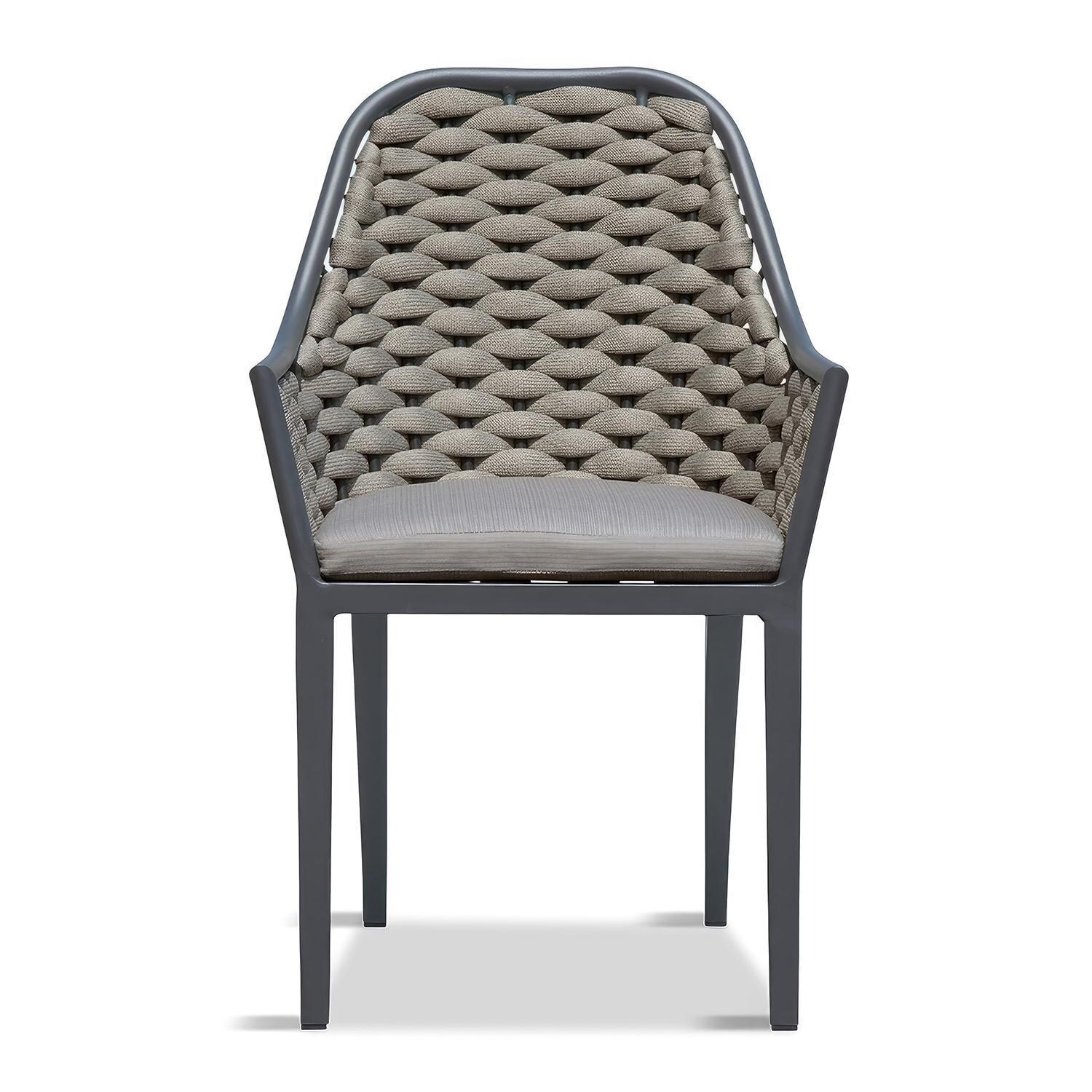 Chloe Bay Aluminum Dining Arm Chair in Slate by Lakeview - White Background thumbnail